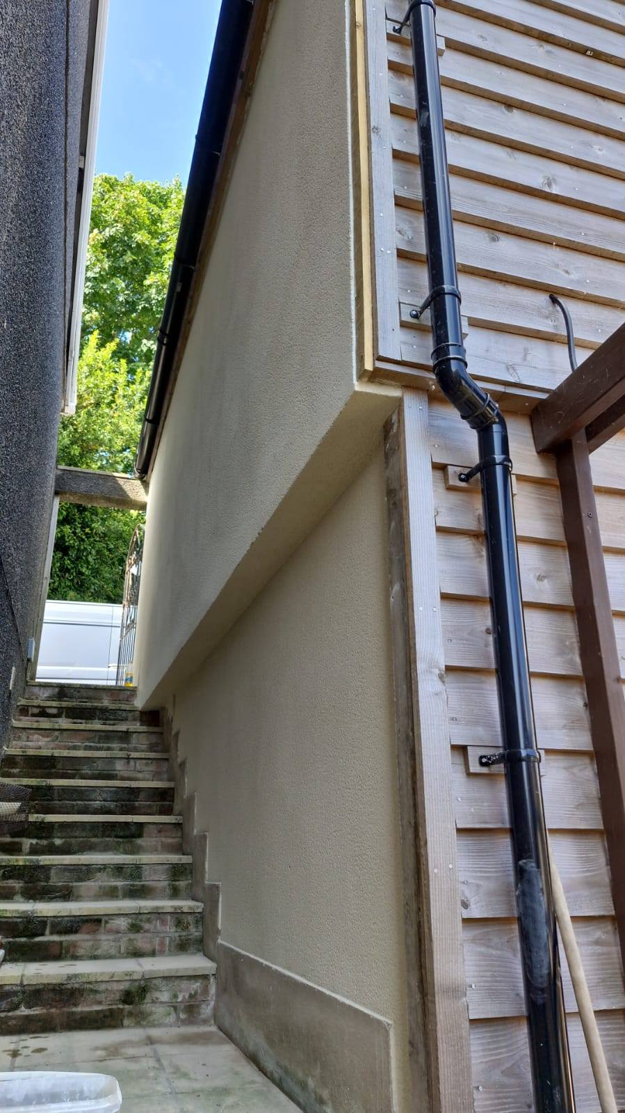 Outside render job with Parex finish